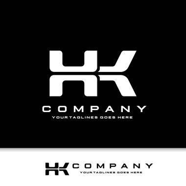 Siyah arkaplanı olan yaratıcı Hk logosu