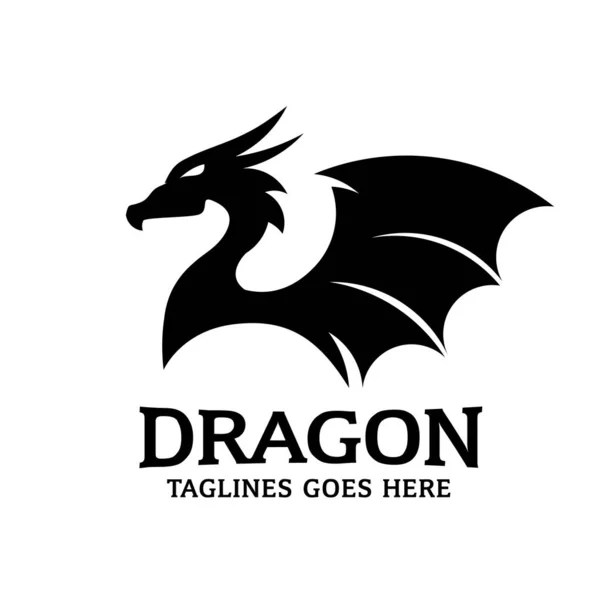 Logotipo Ilustración Dragón Negrita Fuerte Abstracto — Archivo Imágenes Vectoriales