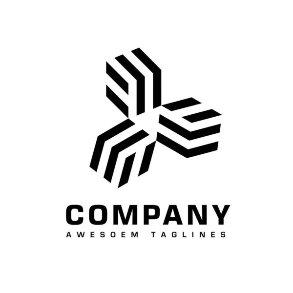 Isometric Potrójny Lub Trzy Kostki Szablon Projektu Logo — Wektor stockowy