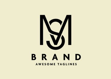 yaratıcı ilk harf sm veya ms logo vektör kavramı