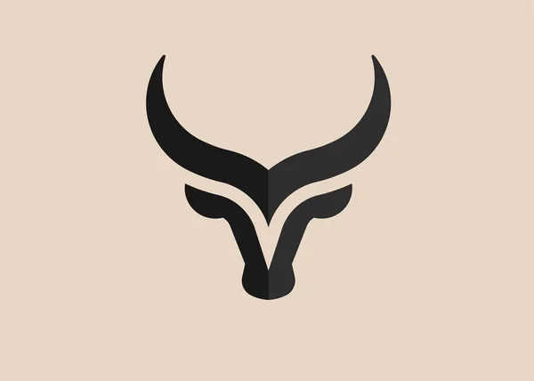 Δημιουργική Αφηρημένη Απλή Bull Επικεφαλής Διάνυσμα Έννοια Λογότυπο — Διανυσματικό Αρχείο
