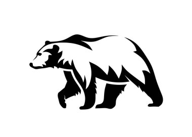 bear silhouette logo vector animals illustration,Bear icon modern symbol for graphic and web design