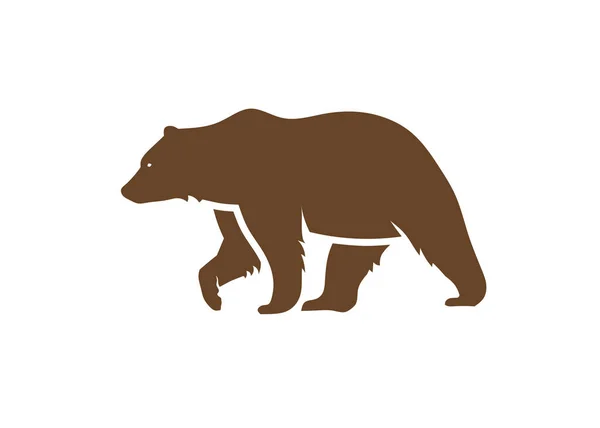 Niedźwiedź Sylwetka Logo Wektor Zwierząt Ilustracja Niedźwiedź Ikona Nowoczesny Symbol — Wektor stockowy