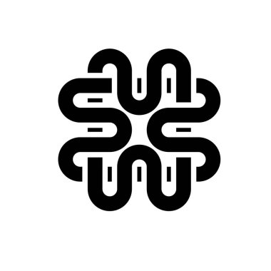 abstract initial letter m connected bold geometric line logo vector