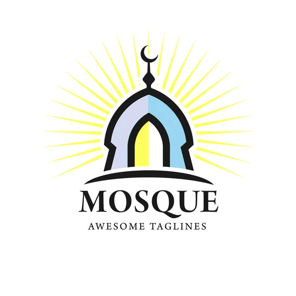 Bâtiment Mosquée Minimaliste Logo Vecteur Icône Luxe Simple Illustration Design — Image vectorielle