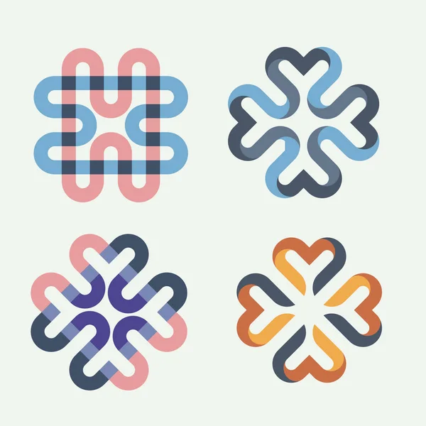 Abstract Heart Love Geometric Color Vector Illustration Logo Concept — ストックベクタ