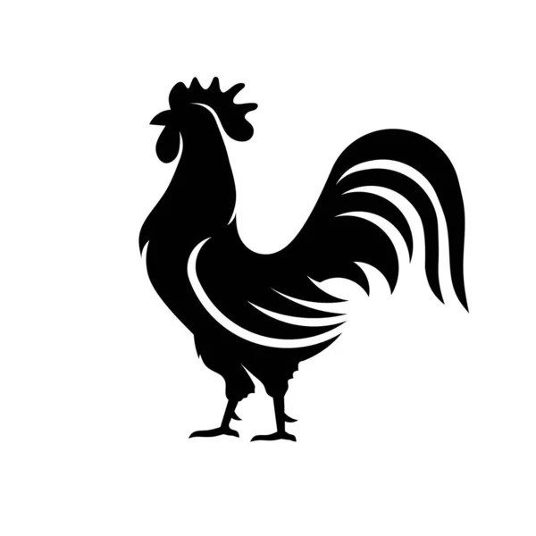 Rooster Silhouette Vector Chicken Cock Silhouette Vector Images Isolated White — Stock Vector