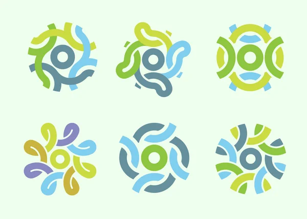 Creativo Colorato Cerchio Gruppo Unità Logo Design Vettoriale Simbolo Illustrazione — Vettoriale Stock