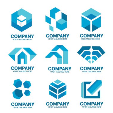Modern ve basit şirket logosu koleksiyonu, soyut iş dünyası modern logo simgeleri koleksiyonu