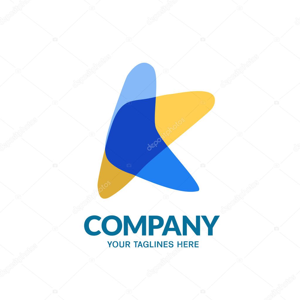 K letter logotype vector design fun shape elements company logo design