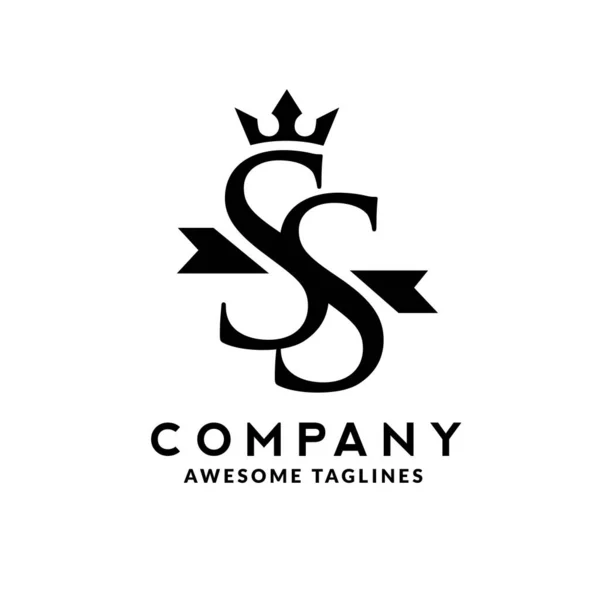 Elegancka Początkowa Litera Wektorem Logo Korony Creative Lettering Logo Wektor — Wektor stockowy