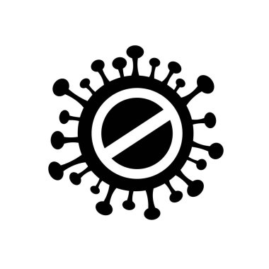 İnternet sitenizin tasarımı, logosu, uygulaması ve UI için Coronavirus ikonunu durdurun. Coronavirus 2019 sembolü. Coronavirus işaretini durdur. Çin 'den Wuhan virüsü.