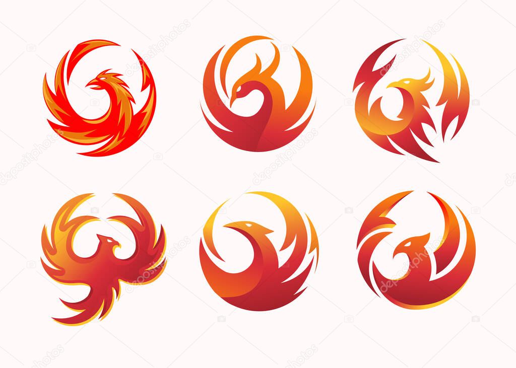 simple and elegant phoenix circle vector illustration concept suitable for all kind business, accounting, legal, management, sport, security etc.