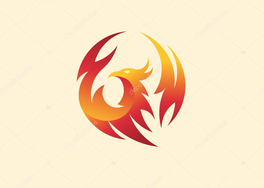 Simple and elegant phoenix circle vector illustration