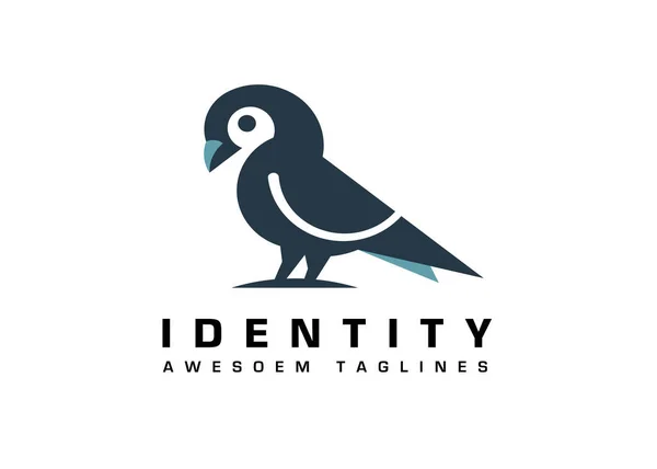 Moderne Simple Colombe Pigeon Oiseau Logo Conception Vectoriel Concept — Image vectorielle
