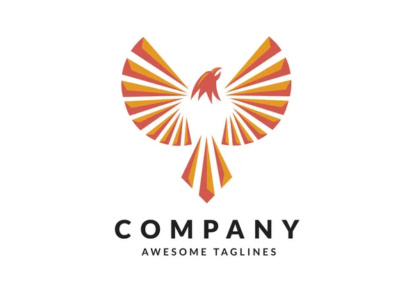 Melhor Modelo Logotipo Mosca Águia Gráfico Mascote Falcão Logotipo Vermelho — Vetor de Stock