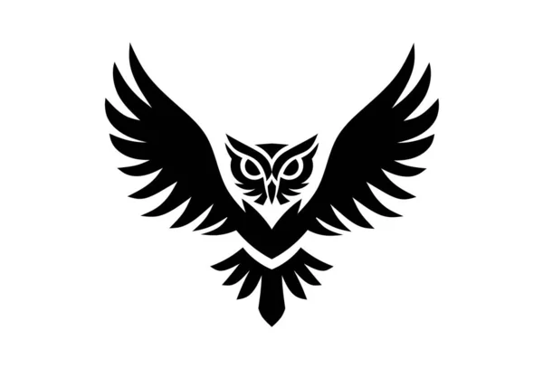 Icônes Chouettes Vectorielles Isolées Sur Fond Blanc Hibou Oiseau Logo — Image vectorielle