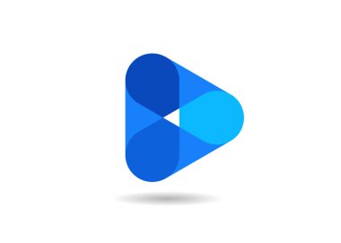 Soyut üçgen logosu, yaratıcı medya oyun logosu, vektör logosu illüstrasyonu, medya logosu, Play logosu, Player logosu, Movie player logosu, Multimedia logosu, Audio müzik logosu