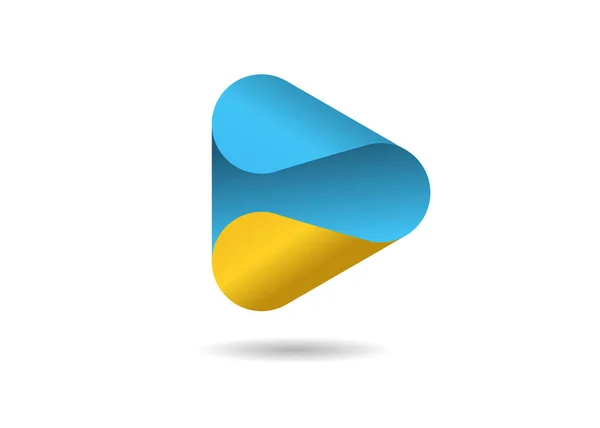 Abstraktní Trojúhelníkové Logo Kreativní Logo Media Play Koncept Vektorového Loga — Stockový vektor