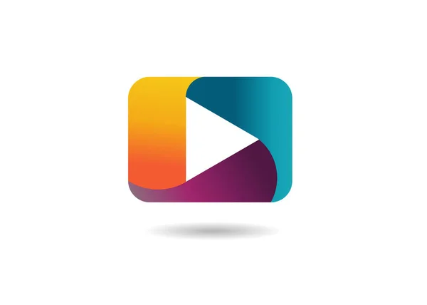 Abstract Triangle Logo Creative Media Play Logo Vector Logo Concept — Stock Vector