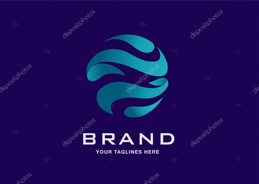 Creative sphere color abstract concept for global business company logo