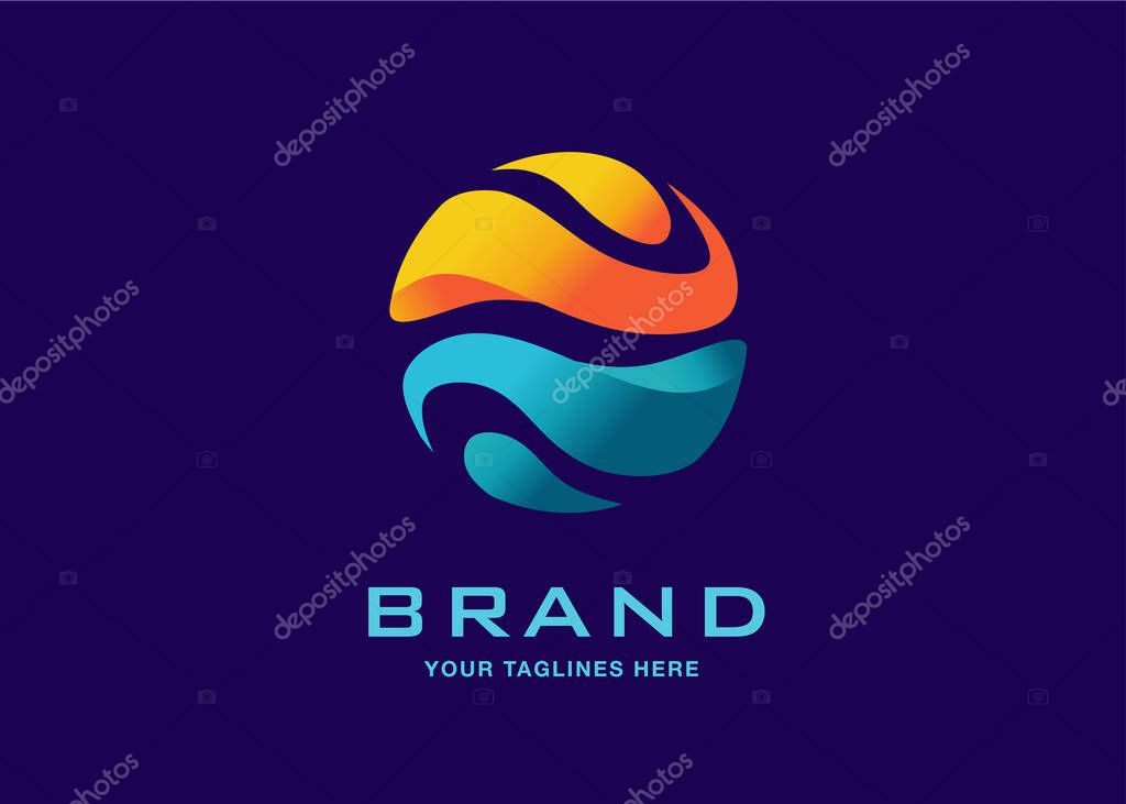 Creative sphere color abstract concept for global business company logo
