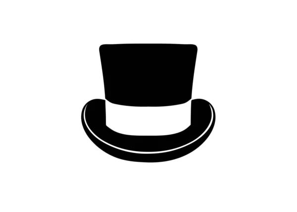 Signo Sombrero Negro Aislado Sobre Fondo Blanco — Vector de stock