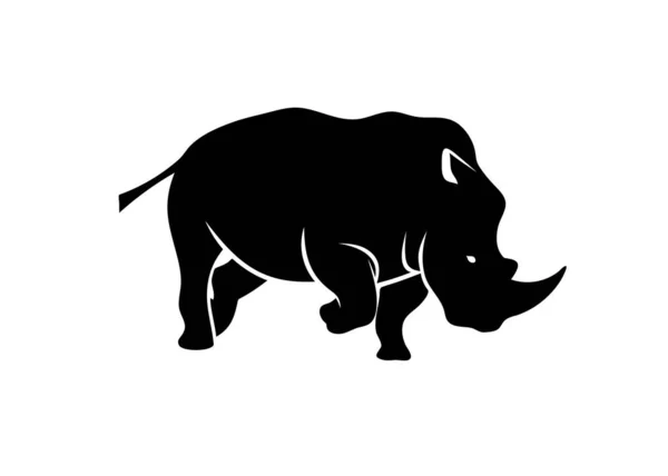 Rhino Logo Vector Rhinoceros Logo Monocromatico Modello Business — Vettoriale Stock