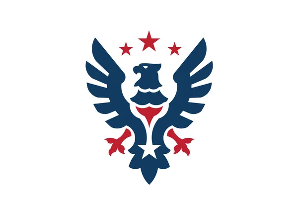 Heraldic Eagle Star Logo Vector Concept — Stock Vector
