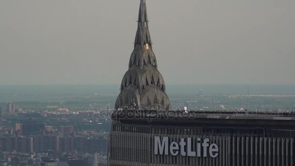 大约在 5 月，纽约： 纽约曼哈顿天际线建筑物宽的射门顶，实时天际线 — 图库视频影像