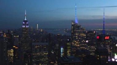 New York, Amerika Birleşik Devletleri - gün batımı ve gece Manhattan, New York City, New York, Amerika Birleşik Devletleri düşme Mayıs: atış yaklaşık