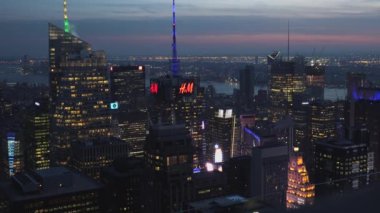 New York, Amerika Birleşik Devletleri - gün batımı ve gece Manhattan, New York City, New York, Amerika Birleşik Devletleri düşme Mayıs: atış yaklaşık