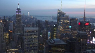 New York, Amerika Birleşik Devletleri - gün batımı ve gece Manhattan, New York City, New York, Amerika Birleşik Devletleri düşme Mayıs: atış yaklaşık