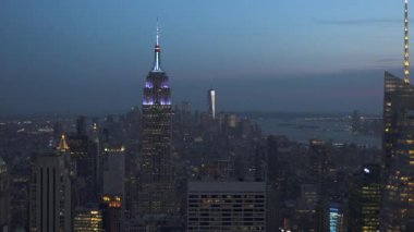 New York, Amerika Birleşik Devletleri - gün batımı ve gece Manhattan, New York City, New York, Amerika Birleşik Devletleri düşme Mayıs: atış yaklaşık