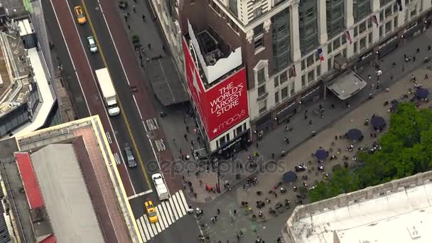 New York, cca květen: New Yorku Manhattan skyline mrakodrapy široký záběr z nejvyšší, reálném čase Panorama — Stock video