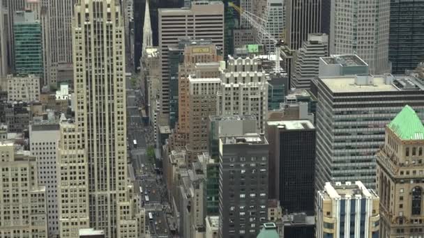 Nowy Jork, circa maja: wieżowce Manhattan Nowy Jork szeroki strzał z góry, panoramę czasu rzeczywistego — Wideo stockowe