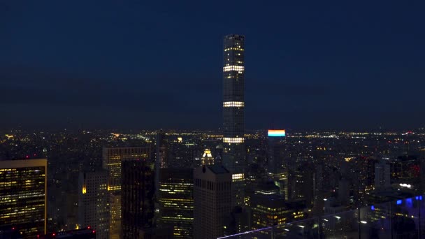 New york, usa - circa mai: aufnahme von untergang und nacht über manhattan, new york city, new york, usa — Stockvideo