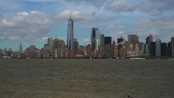 Vista panorámica de la ciudad de Nueva York, en tiempo real, ultra hd 4k — Vídeo de stock