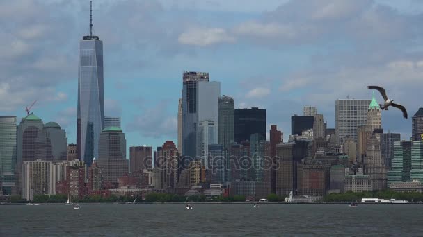 Panoramautsikt i New York City, realtid, ultra hd 4k — Stockvideo