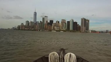 New York: Panoramik New York'ta bir gemi, zaman atlamalı, ultra hd 4 k gördün mü