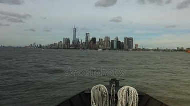 New York: Panoramik New York'ta bir gemi, zaman atlamalı, ultra hd 4 k gördün mü