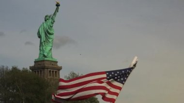 New York: Anıtı, Amerikan bayrağı, ultra hd 4k ile