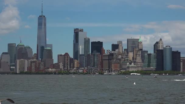 Panoramic view New York City, real time,  ultra hd 4k — Stock Video