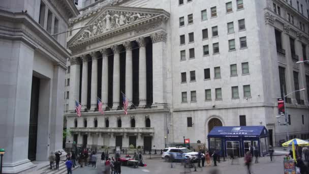 New York City, Usa-circa 2017: New York Stock Exchange. NYSE är den största börsen i den world.time förfaller — Stockvideo