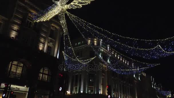 London Dec 22 Christmas Lights Display On Regent Street On Dec 22 London Uk The Modern Colorful Christmas Lights Attract And Encourage People To The Street Ultrahd 4k Real Time