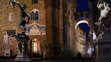 Floransa, İtalya, Palazzo Vecchio ve Piazza della Signoria,