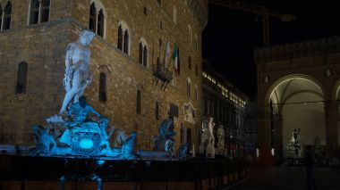 FLORENCE, ITALY,Palazzo Vecchio and the Piazza della Signoria, clipart