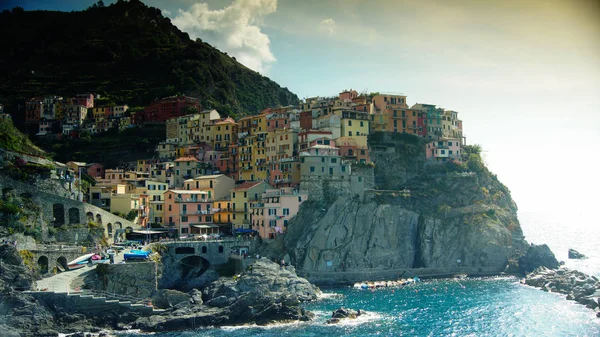 Miasta Manarola w regionie Cinque Terre, Włochy — Zdjęcie stockowe