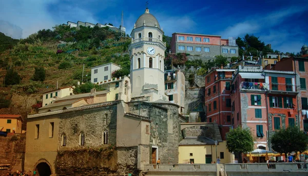 Miejscowości Vernazza, Cinque Terre, Włochy — Zdjęcie stockowe