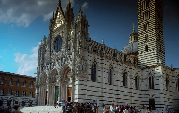 Siena, Włochy, Katedra Sqare i Duomo — Zdjęcie stockowe